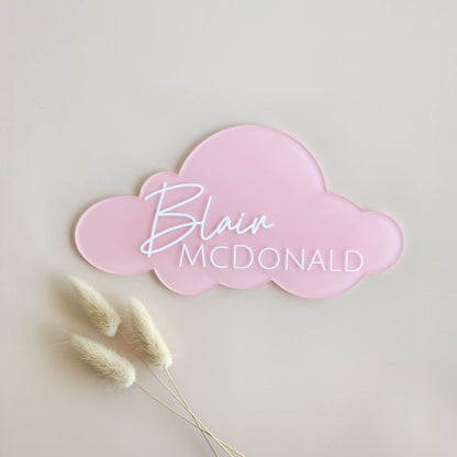 Custom Cloud Birth Announcement ~ Hand-Painted Acrylic