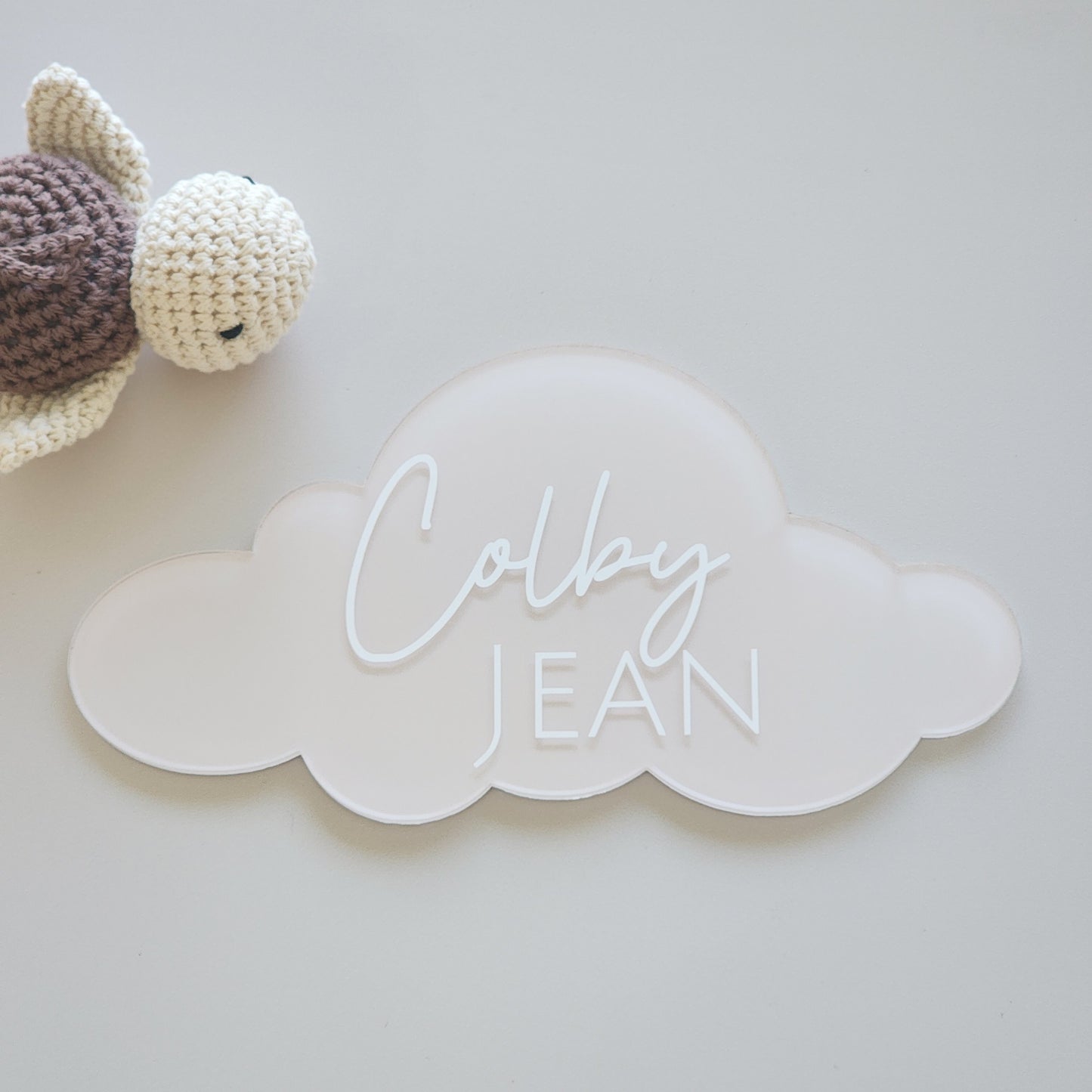 Custom Cloud Birth Announcement ~ Hand-Painted Acrylic