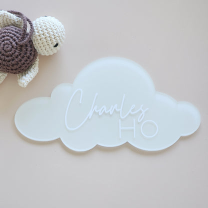 Custom Cloud Birth Announcement ~ Hand-Painted Acrylic