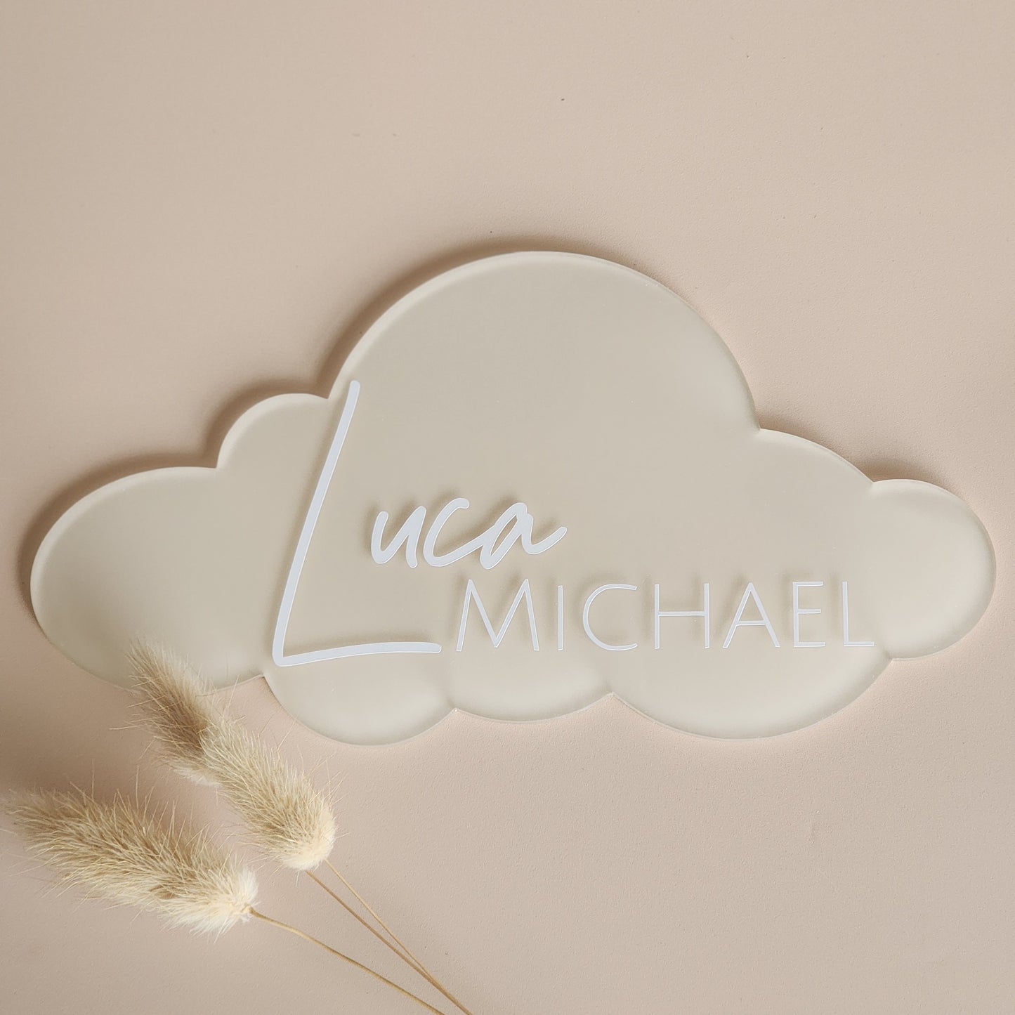 Custom Cloud Birth Announcement ~ Hand-Painted Acrylic