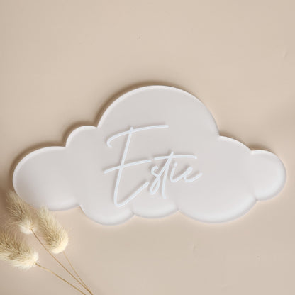 Custom Cloud Birth Announcement ~ Hand-Painted Acrylic