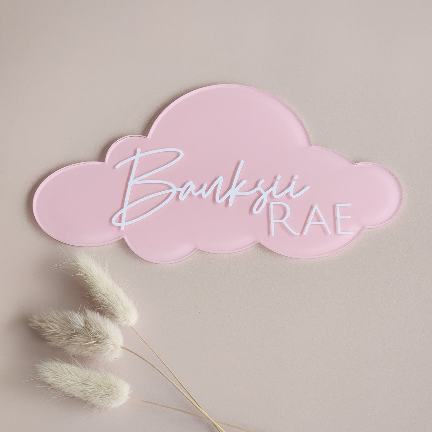 Custom Cloud Birth Announcement ~ Hand-Painted Acrylic