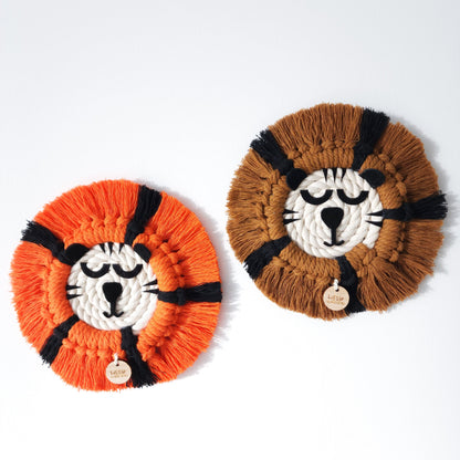 Macrame Tiger ~ Boho Animal Wall Hanging