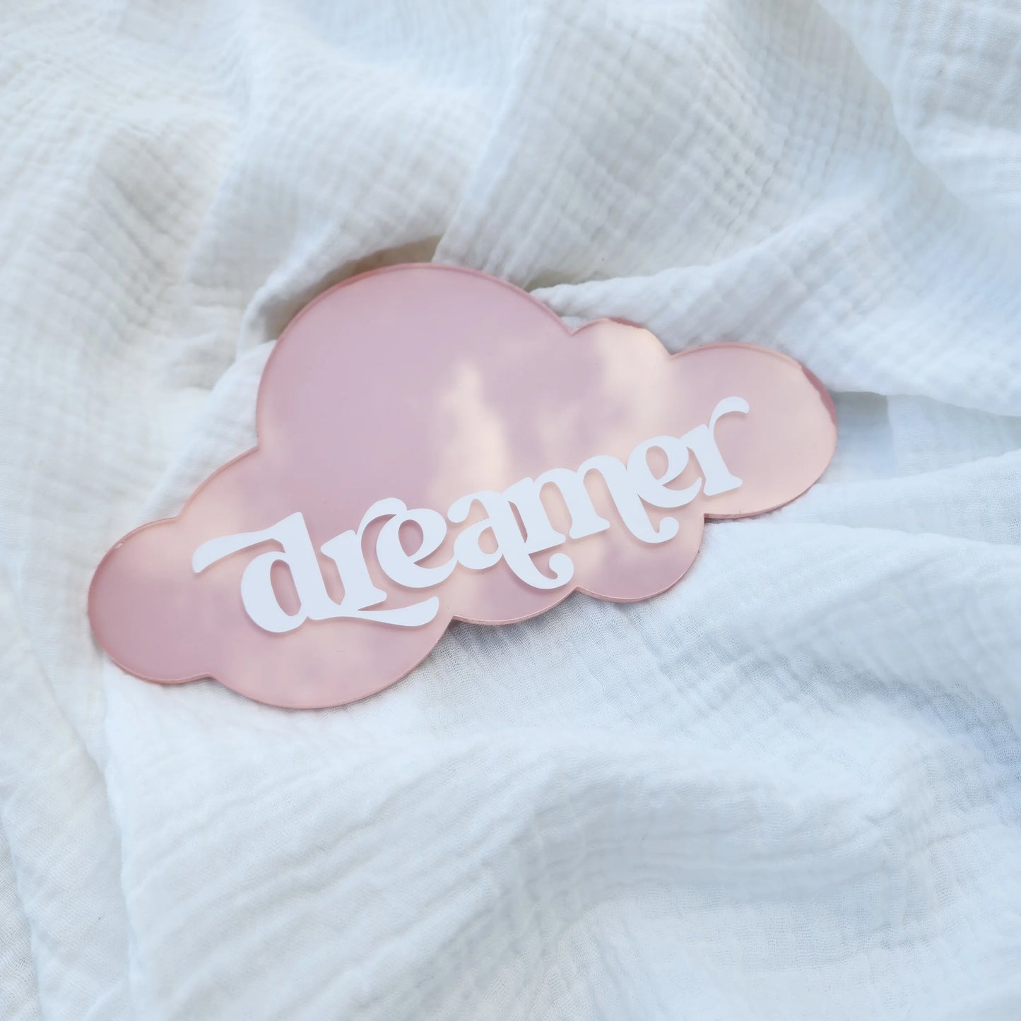 Hand-Painted Acrylic Cloud Quote Plaque ~ 'Dreamer'