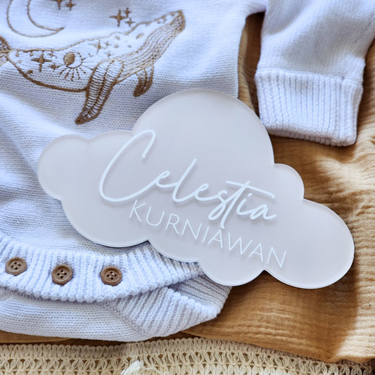 Custom Cloud Birth Announcement ~ Hand-Painted Acrylic