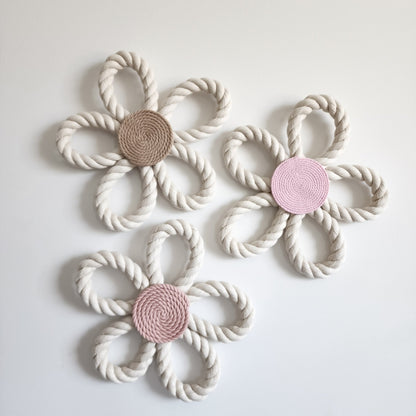 Boho Daisy Wall Flowers ~ Rope Wall Decor